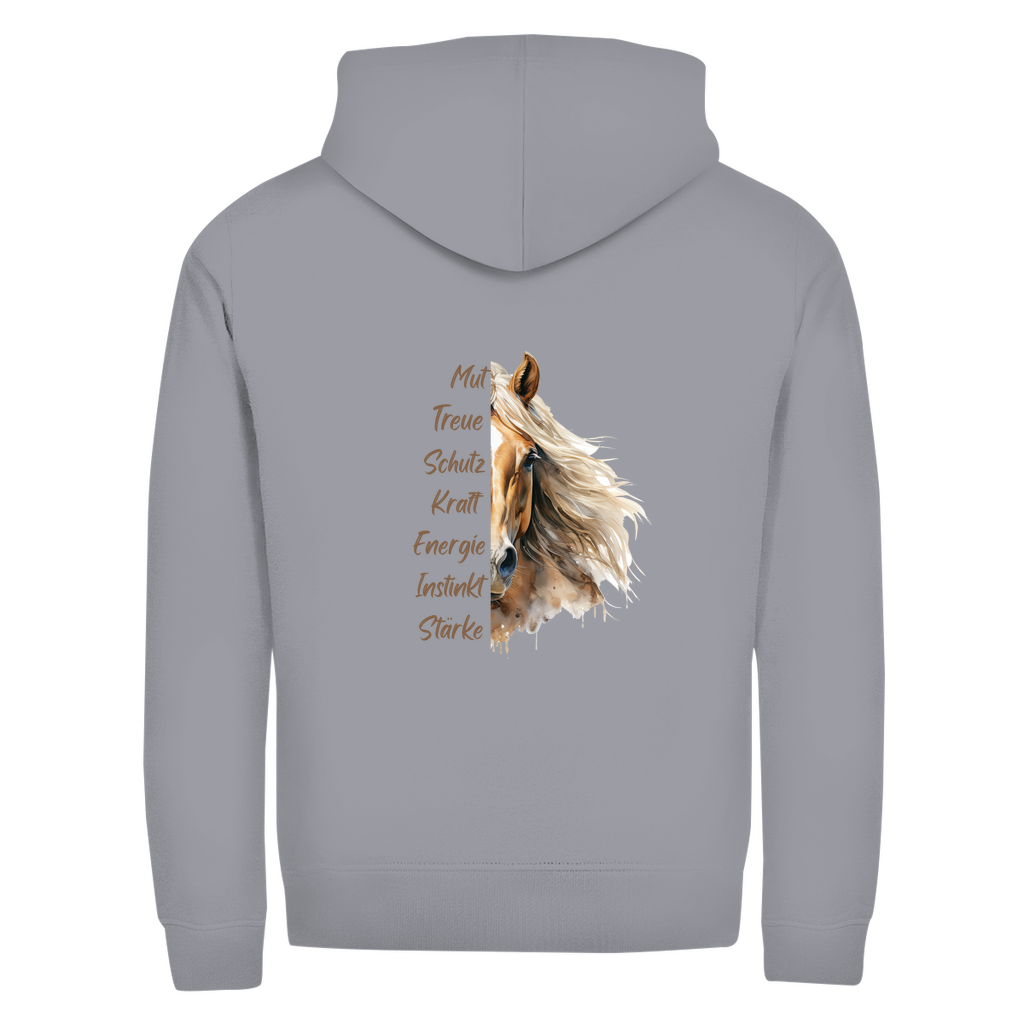 Wilde Seele- Zipper-Hoodie Unisex | Rückendruck