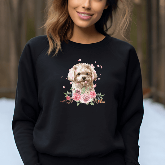 Flower Malteser - Bio-Sweatshirt für Damen