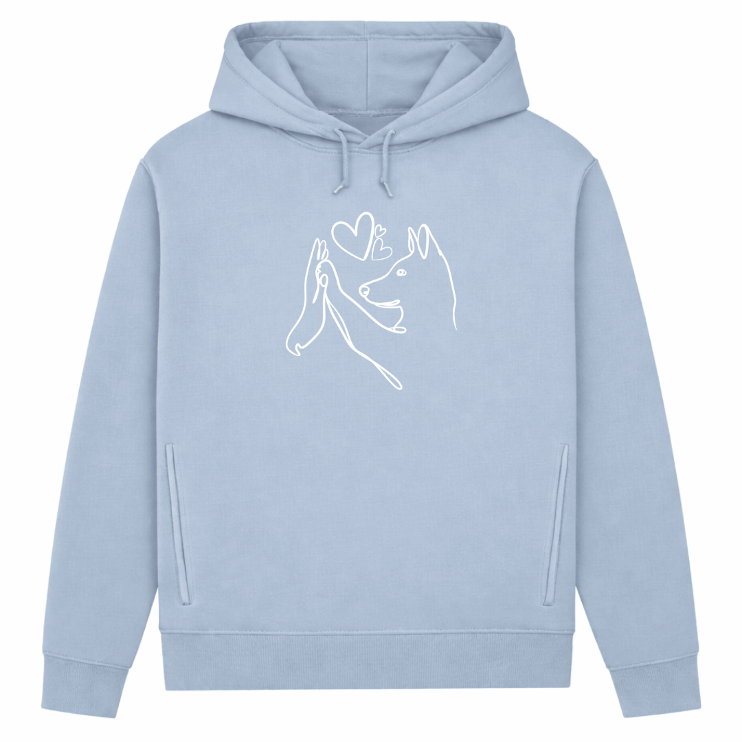 Wahre Liebe Stehohren– Hoodie aus Bio-Baumwolle für Damen