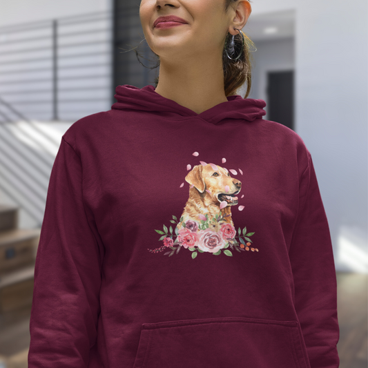 Flower Labrador - Bio-Hoodie für Damen