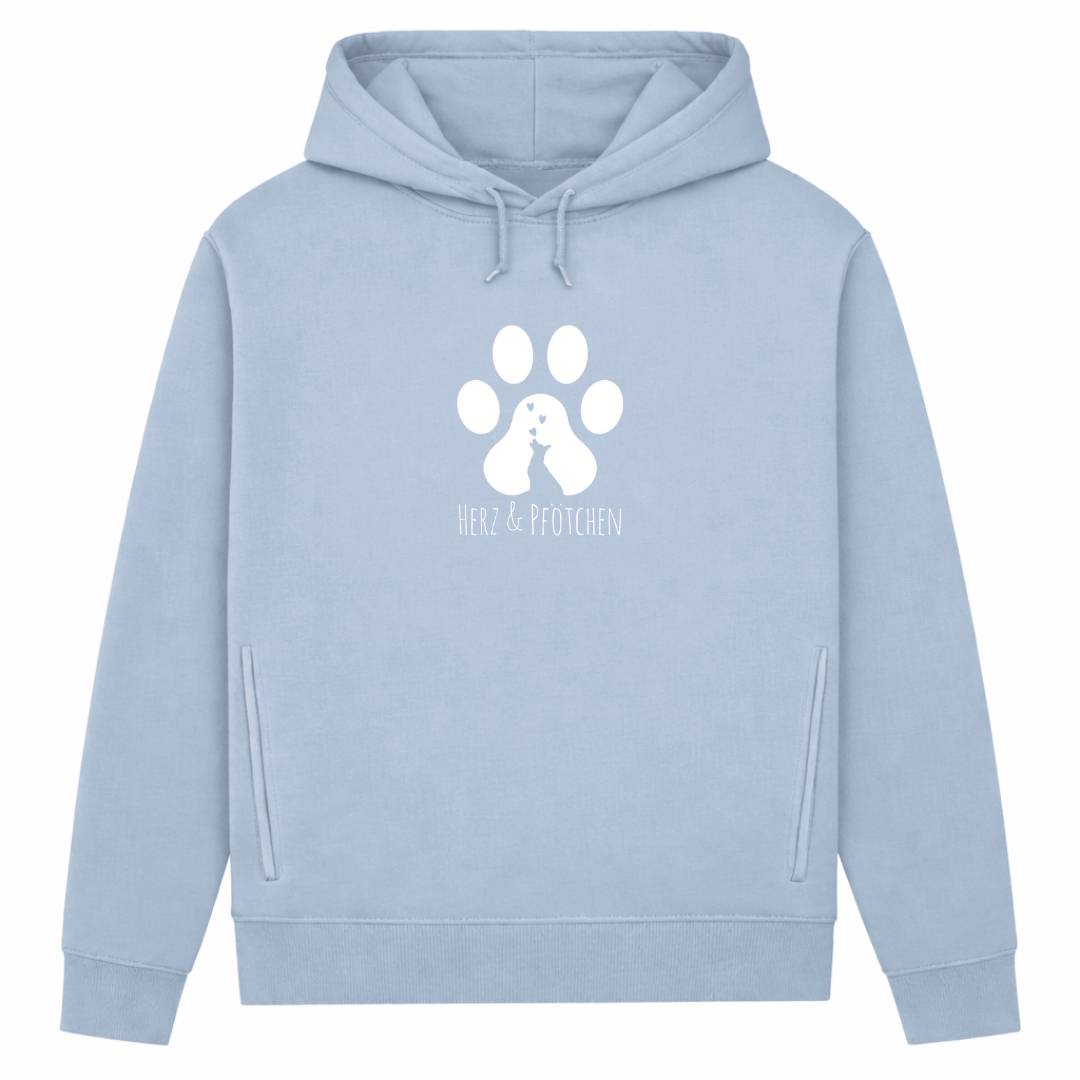 Herz und Pfötchen– Hoodie aus Bio-Baumwolle für Damen