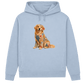 Golden Retriever Damen Bio-Hoodie – Patchwork-Look mit Herz