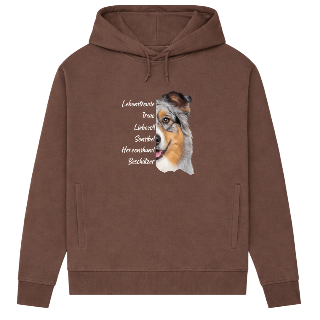Australian Shepherd – Hoodie aus Bio-Baumwolle für Damen