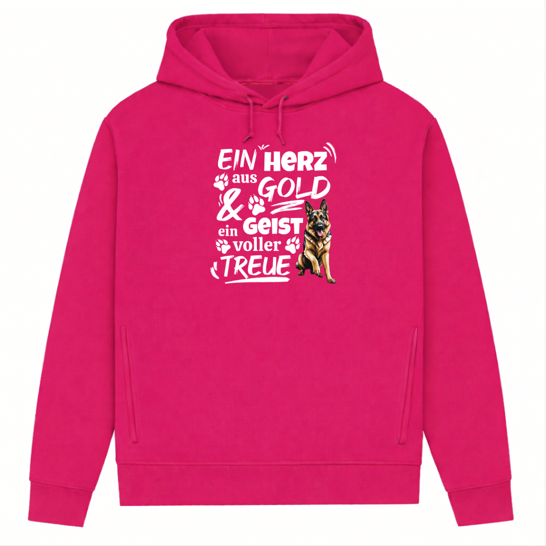 Herz aus Gold– Hoodie aus Bio-Baumwolle für Damen