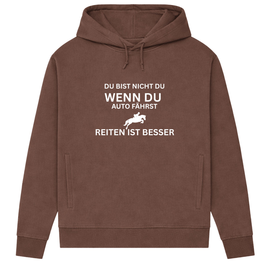 Reiten ist besser– Hoodie aus Bio-Baumwolle für Damen