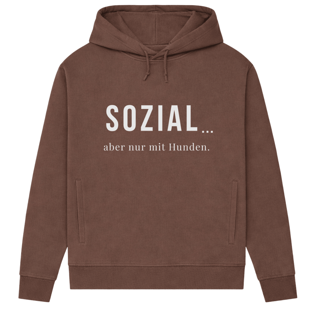 SOZIAL...  – Hoodie aus Bio-Baumwolle für Damen