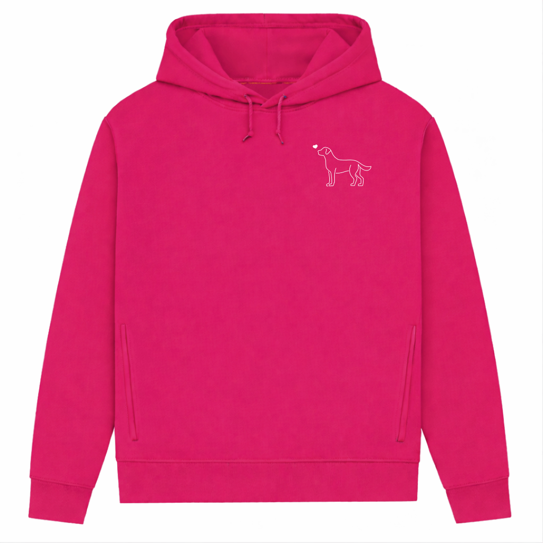 Labrador mit Herz– Hoodie aus Bio-Baumwolle für Damen