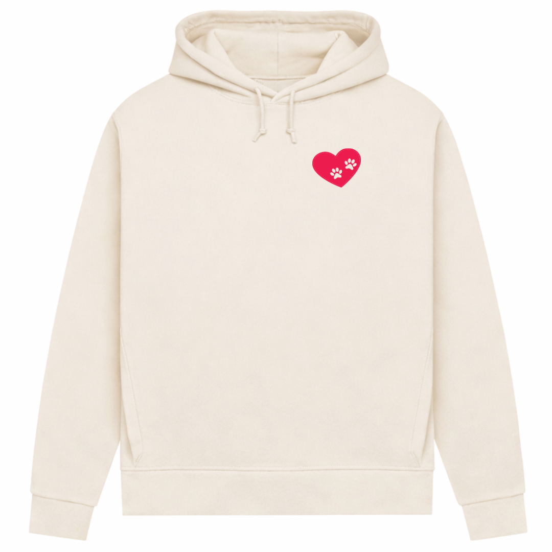 Pfötchen Im Herz– Hoodie aus Bio-Baumwolle für Damen