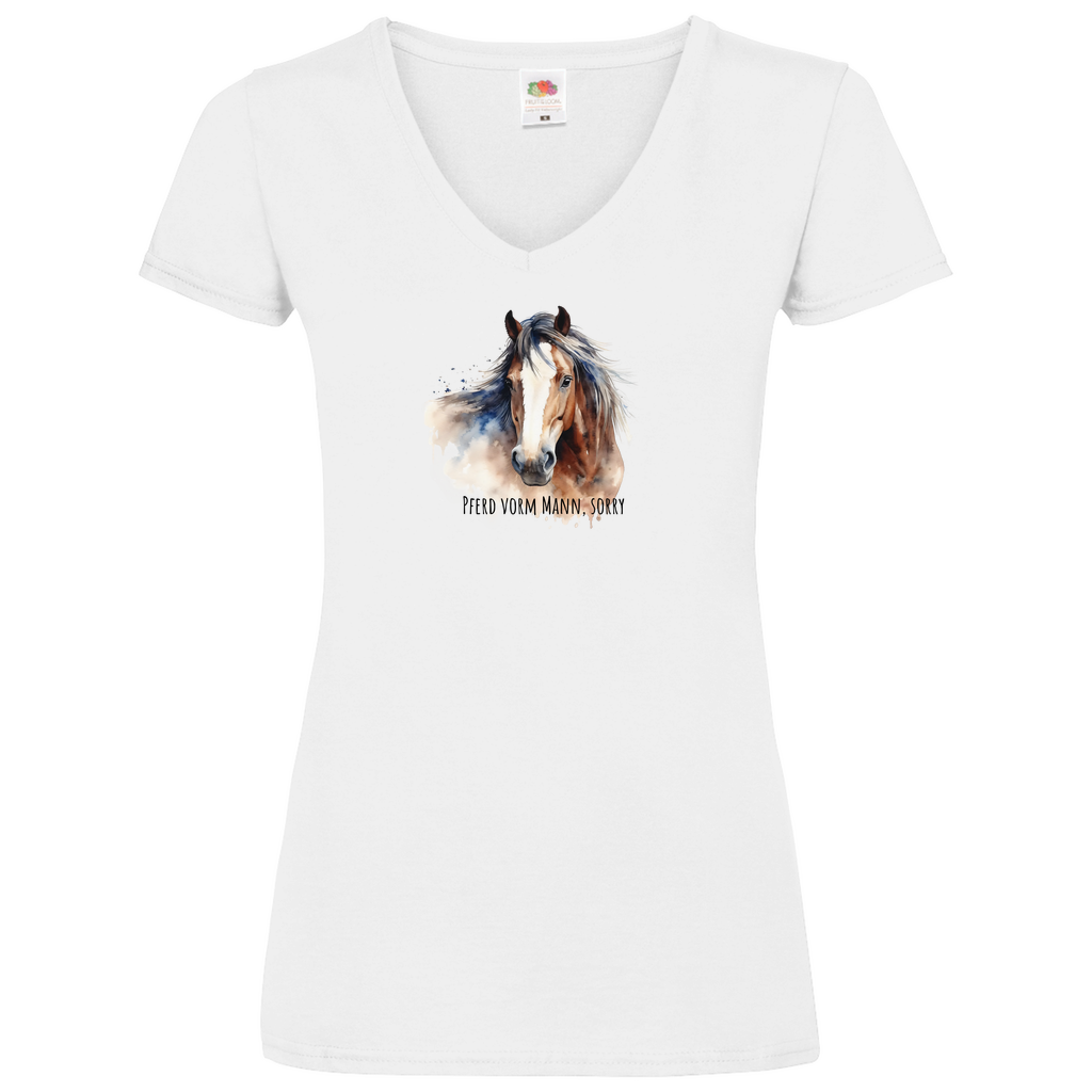 Pferd - V-Shirt für Damen