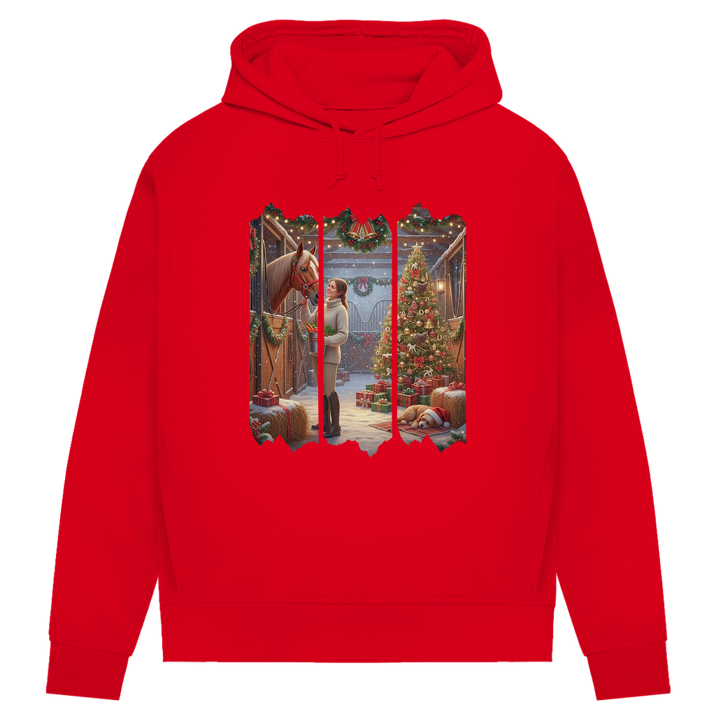 Weihnachtszauber im Stall - Bio-Hoodie für Damen