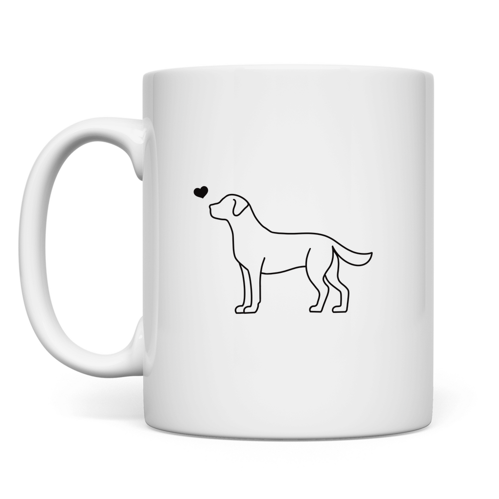 Labrador mit Herz- Tasse