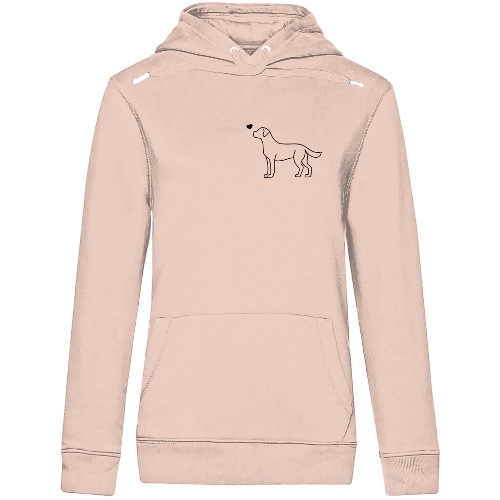 Labrador mit Herz - Bio-Hoodie für Damen