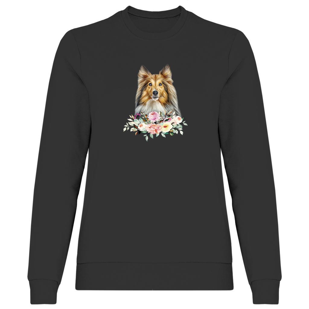 Flower Shetland Sheepdog - Sweatshirt für Damen