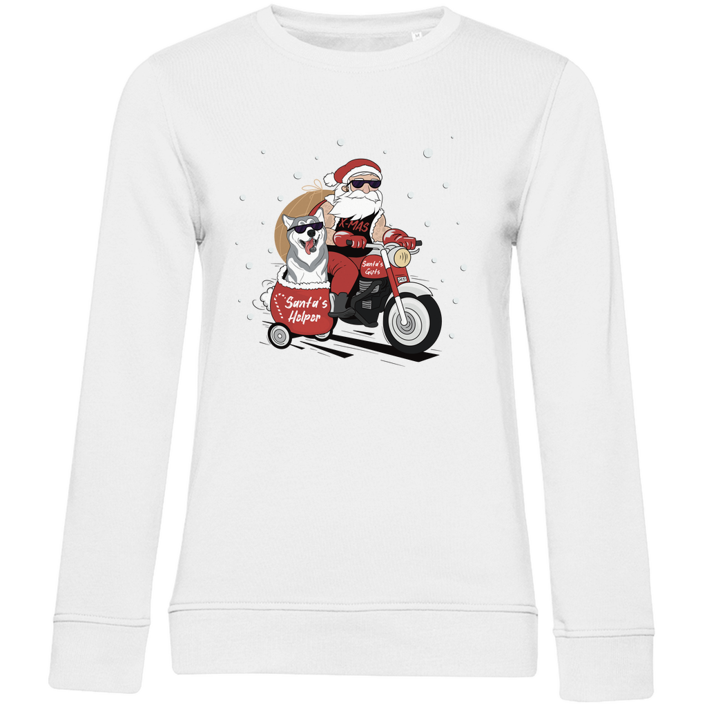 Biker Santa - Bio-Sweatshirt für Damen-Weihnachten