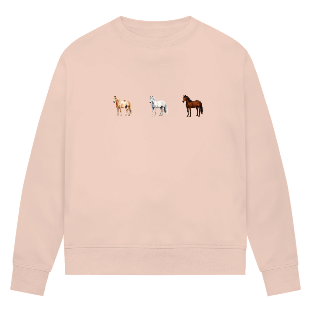 Pferde Trio - Bio-Sweatshirt für Damen