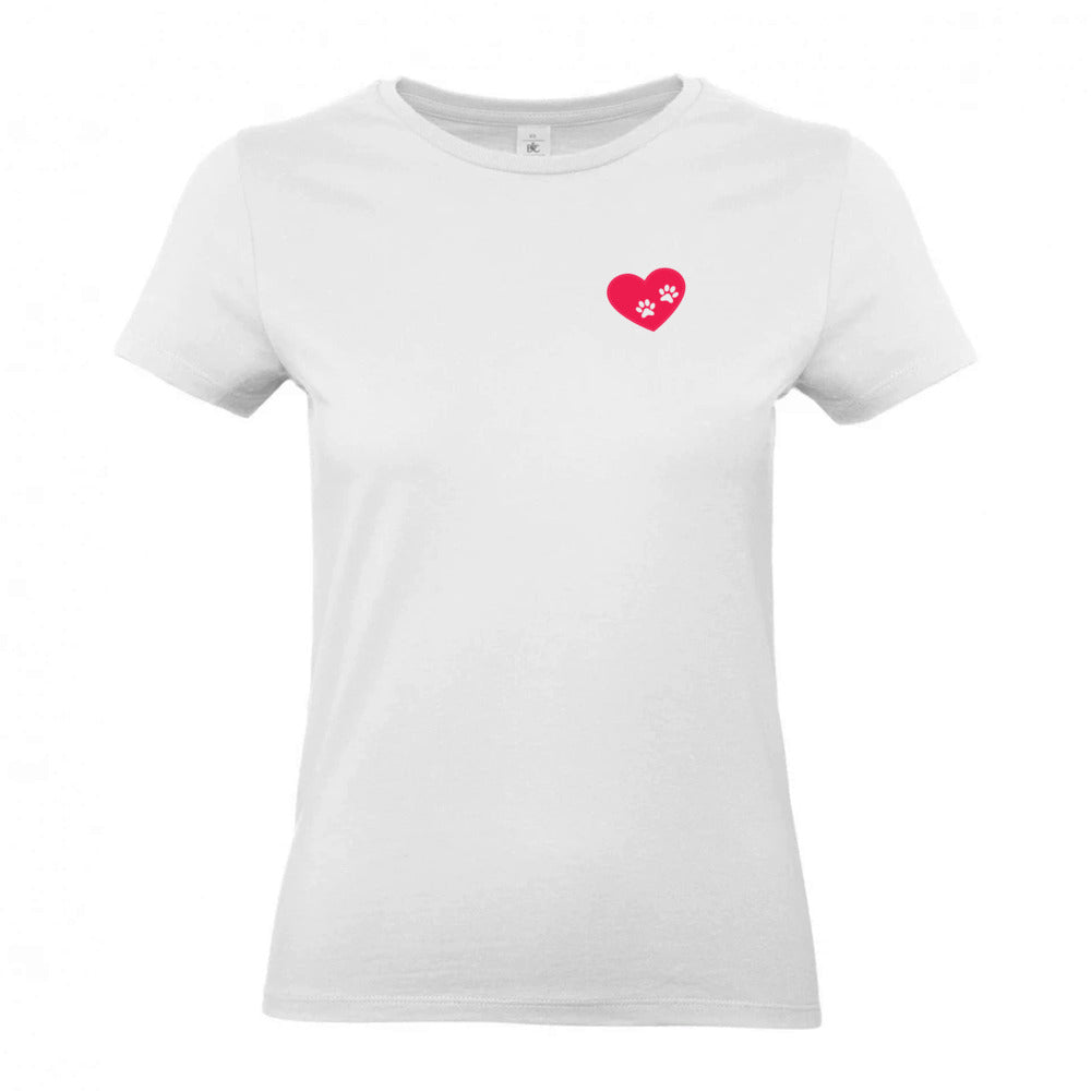 Pfötchen im Herz - T-Shirt für Damen