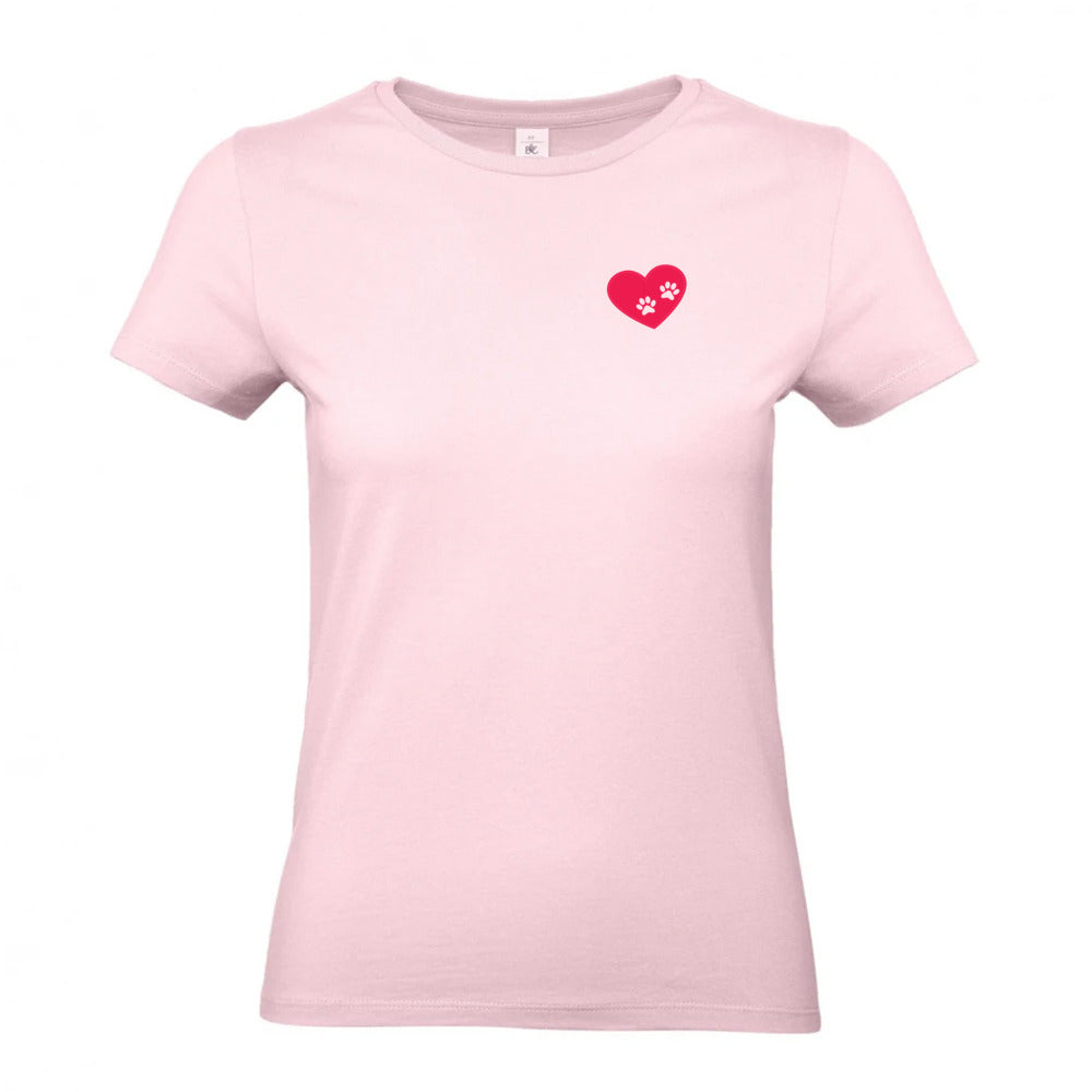 Pfötchen im Herz - T-Shirt für Damen