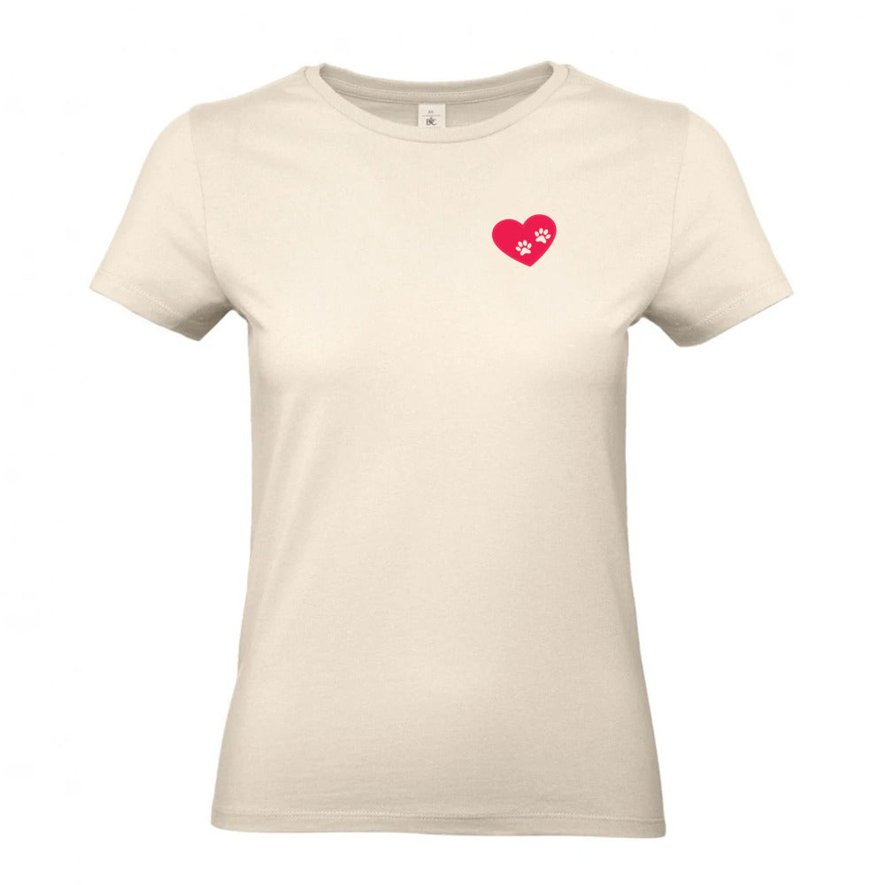 Pfötchen im Herz - T-Shirt für Damen