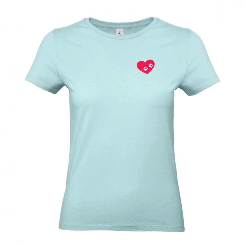 Pfötchen im Herz - T-Shirt für Damen