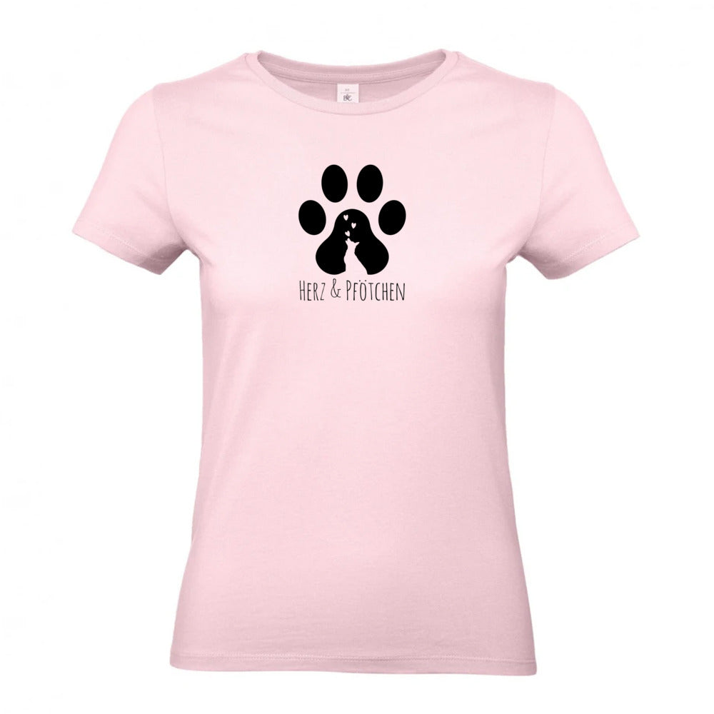 Herz und Pfötchen - T-Shirt für Damen
