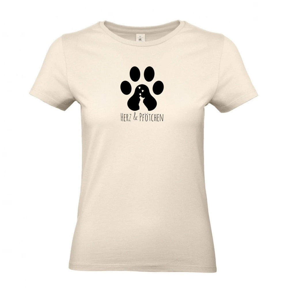 Herz und Pfötchen - T-Shirt für Damen