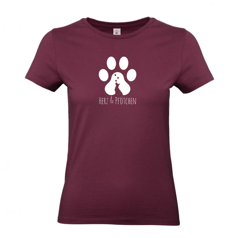 Herz und Pfötchen - T-Shirt für Damen
