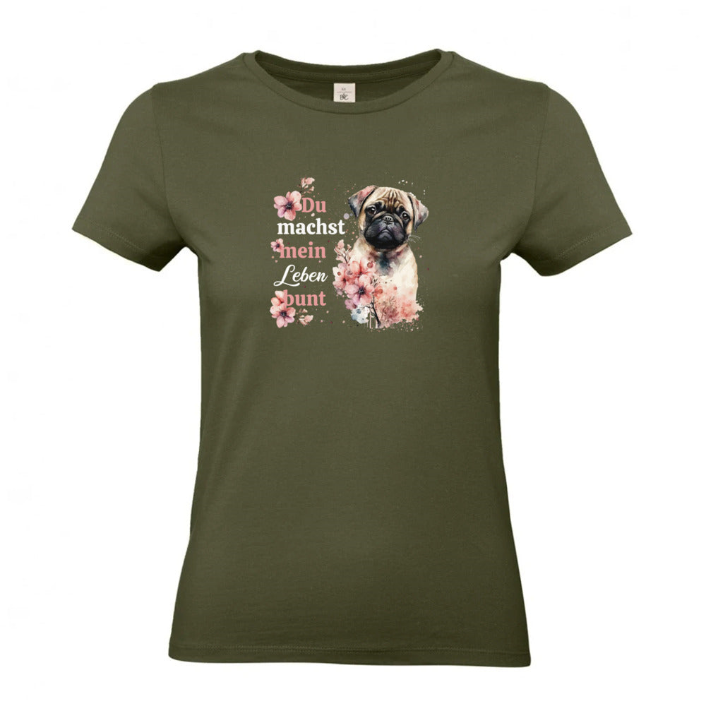 Pastell Mops - T-Shirt für Damen
