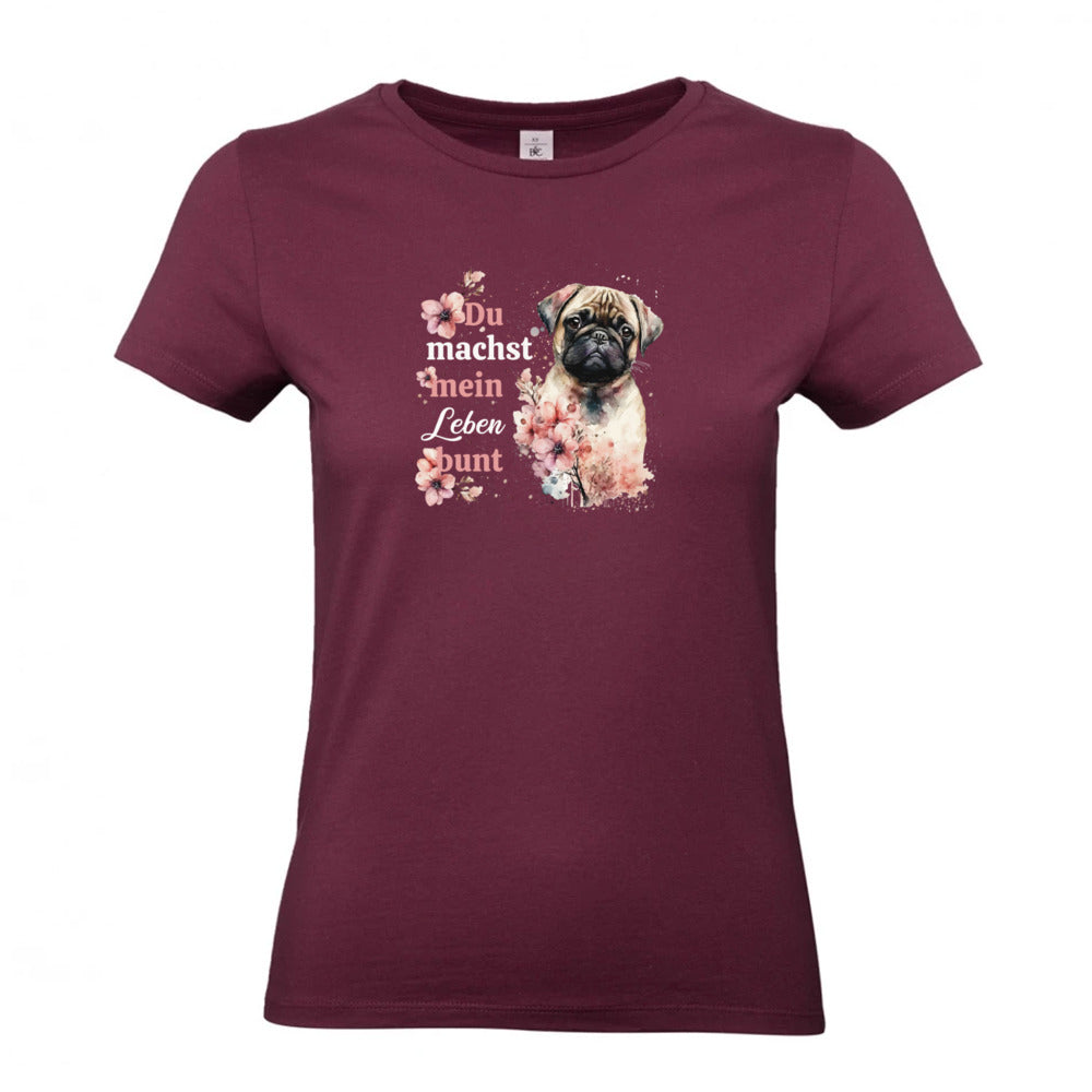 Pastell Mops - T-Shirt für Damen