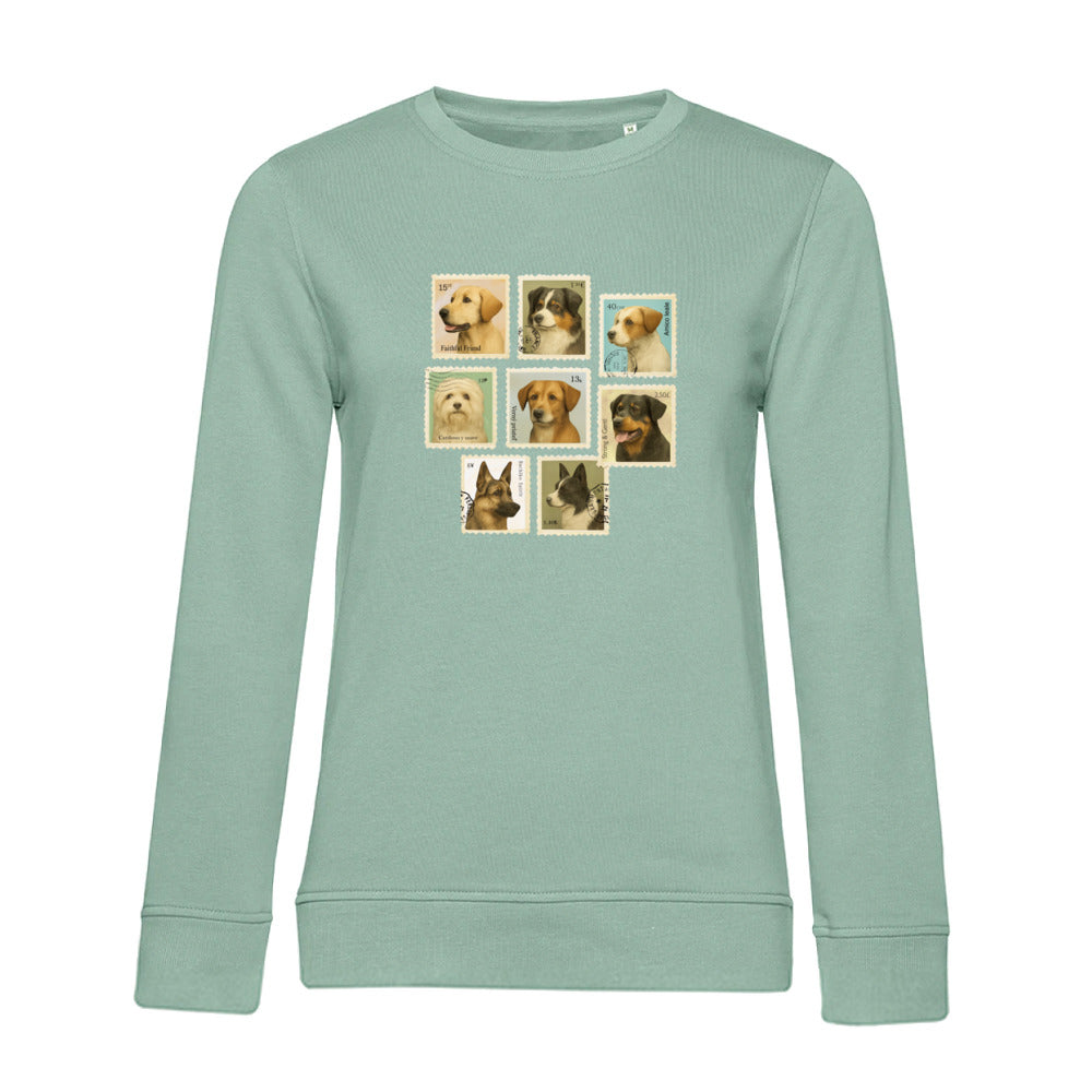 Briefmarken – Bio-Sweatshirt für Damen