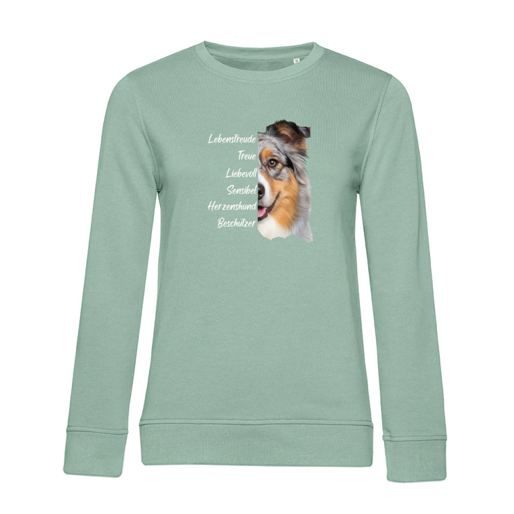 Australian Shepherd – Bio-Sweatshirt für Damen