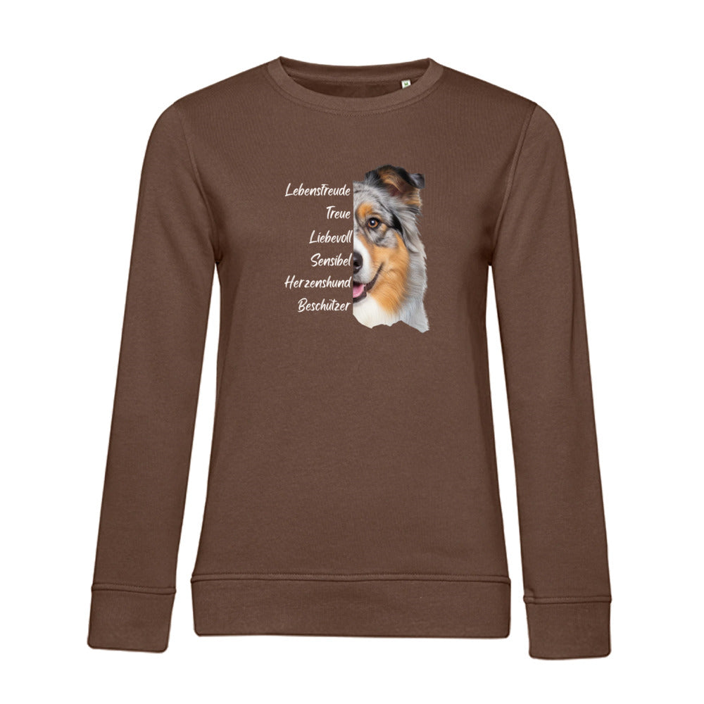 Australian Shepherd – Bio-Sweatshirt für Damen