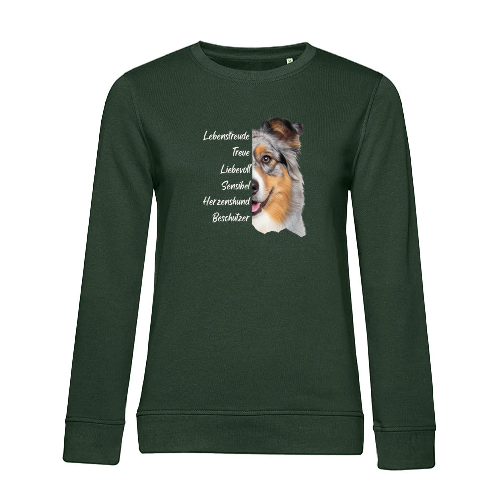 Australian Shepherd – Bio-Sweatshirt für Damen