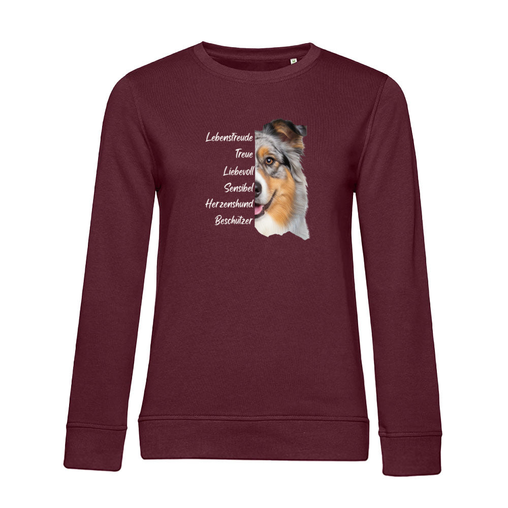 Australian Shepherd – Bio-Sweatshirt für Damen