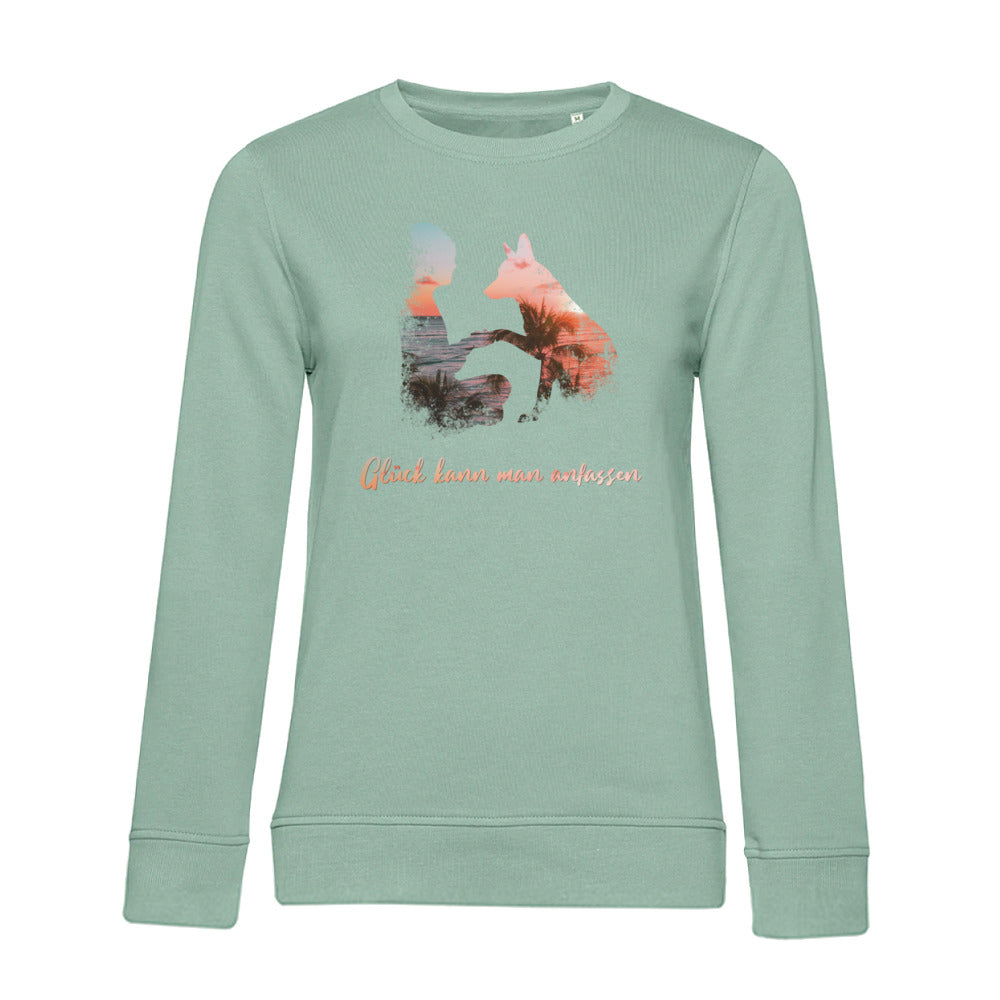 Glück kann man anfassen – Bio-Sweatshirt für Damen