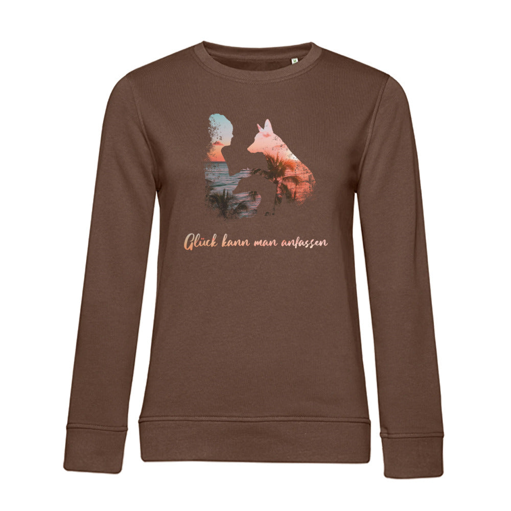 Glück kann man anfassen – Bio-Sweatshirt für Damen