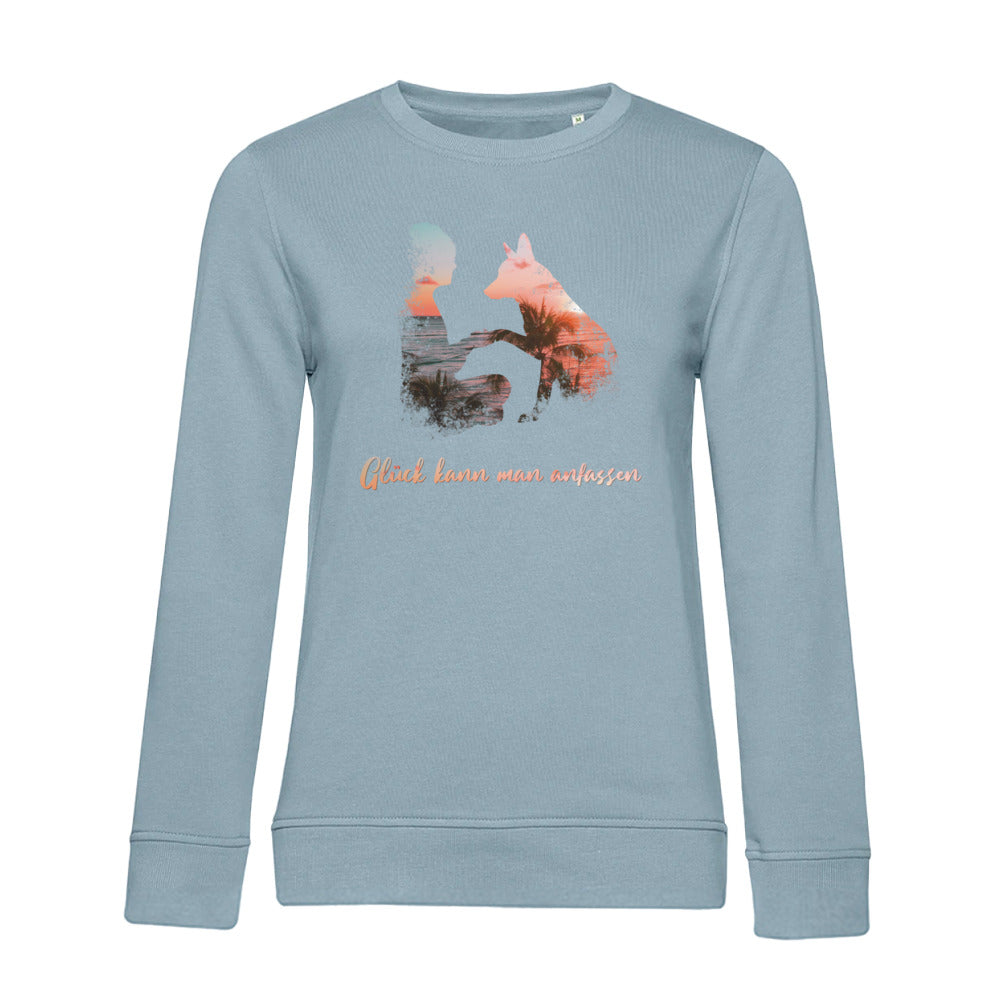 Glück kann man anfassen – Bio-Sweatshirt für Damen