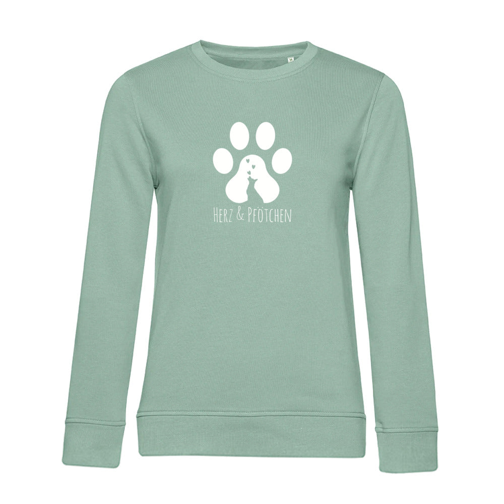 Herz und Pfötchen  – Bio-Sweatshirt für Damen