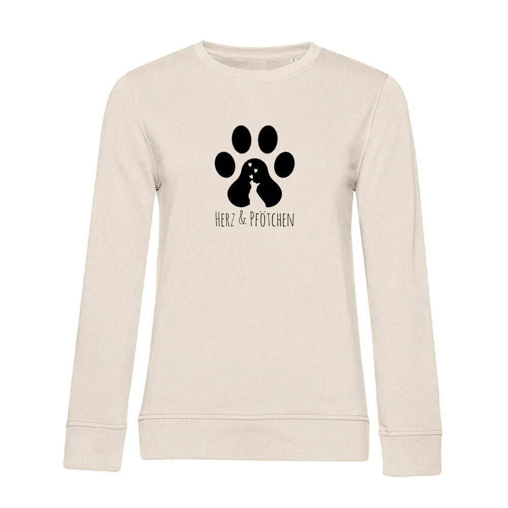 Herz und Pfötchen  – Bio-Sweatshirt für Damen
