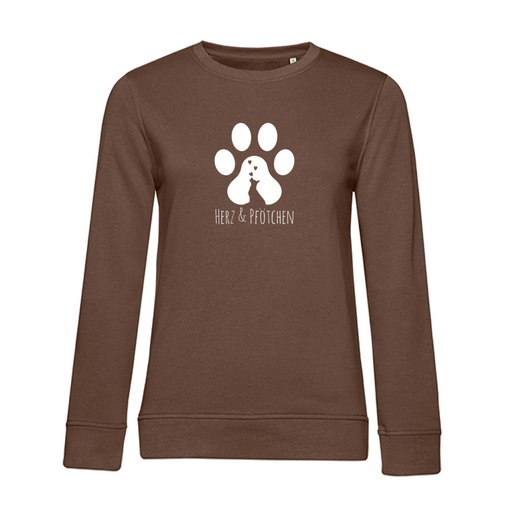 Herz und Pfötchen  – Bio-Sweatshirt für Damen