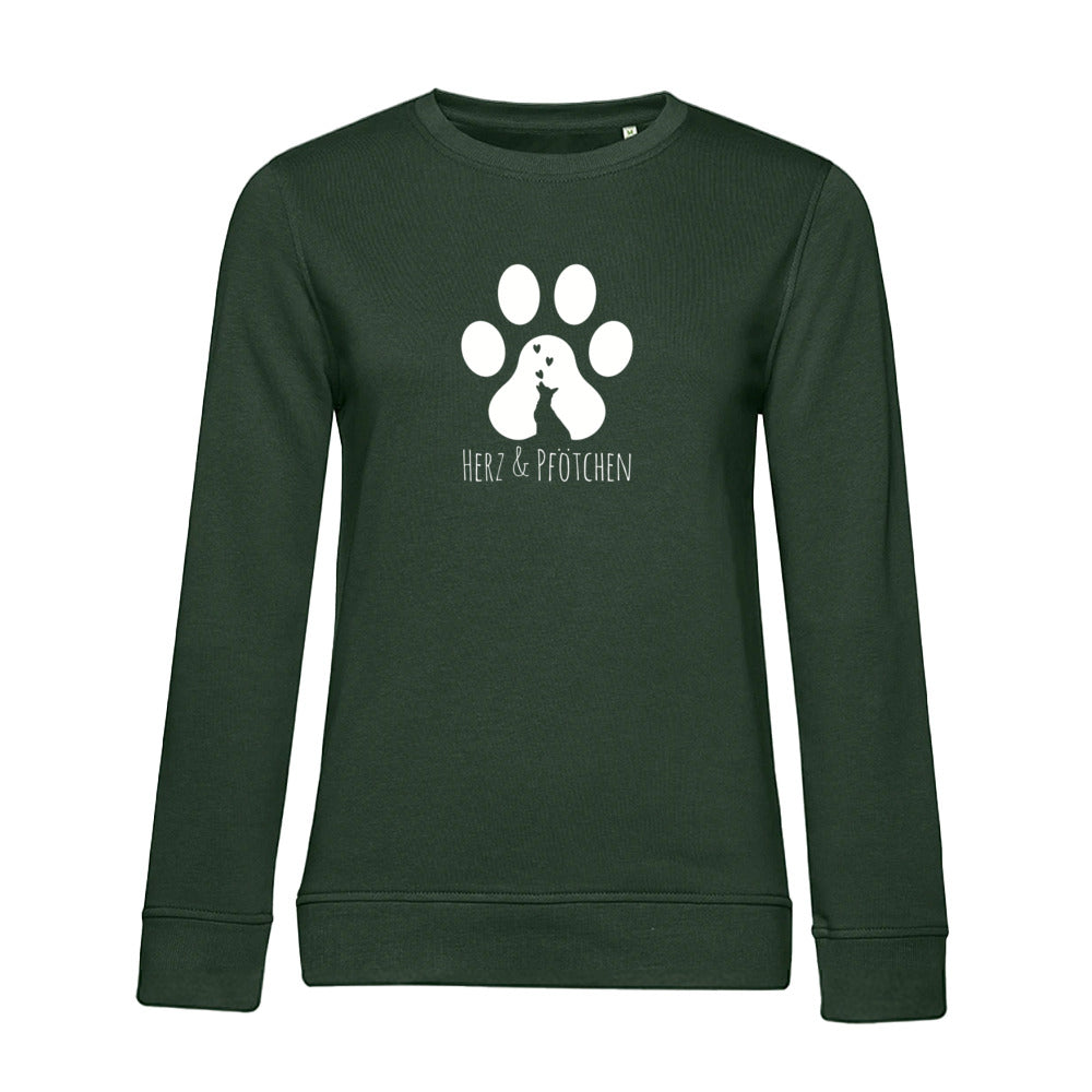 Herz und Pfötchen  – Bio-Sweatshirt für Damen