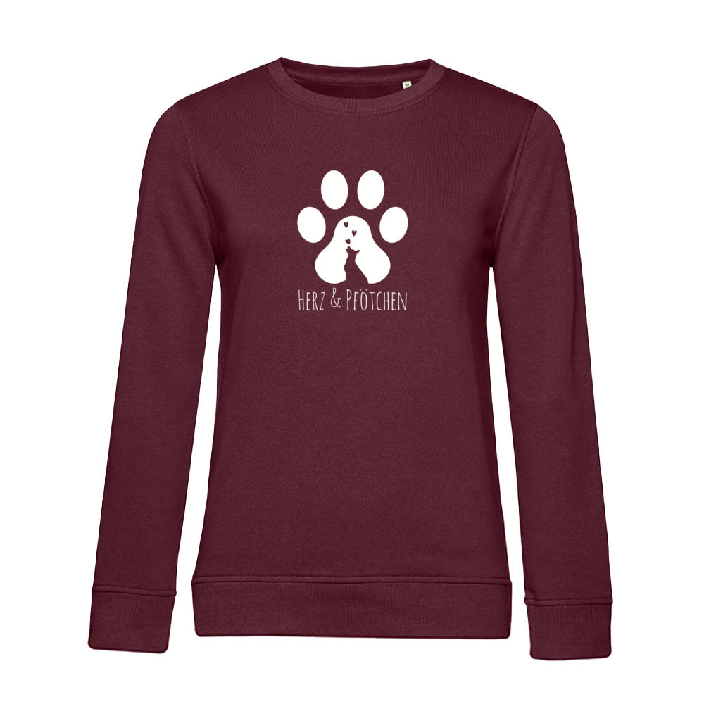 Herz und Pfötchen  – Bio-Sweatshirt für Damen