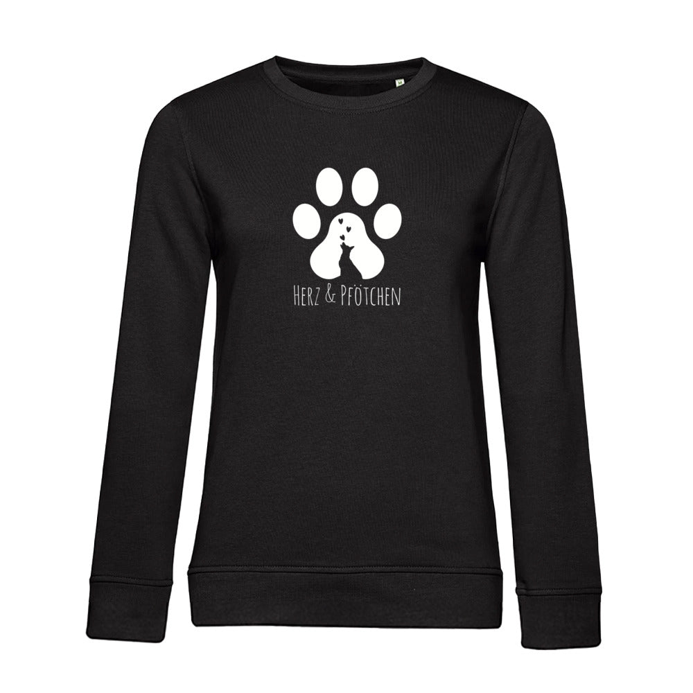 Herz und Pfötchen  – Bio-Sweatshirt für Damen