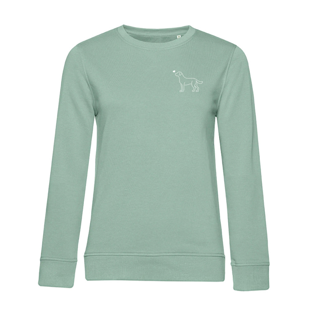 Labrador mit Herz – Bio-Sweatshirt für Damen