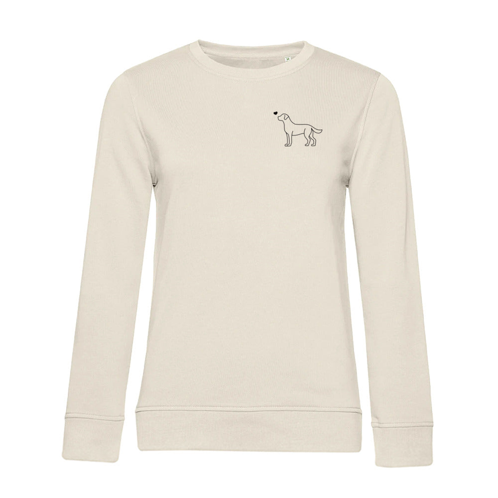 Labrador mit Herz – Bio-Sweatshirt für Damen