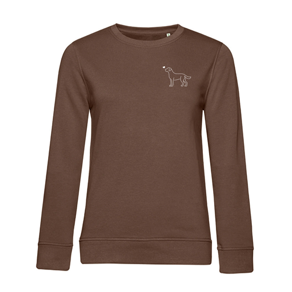 Labrador mit Herz – Bio-Sweatshirt für Damen