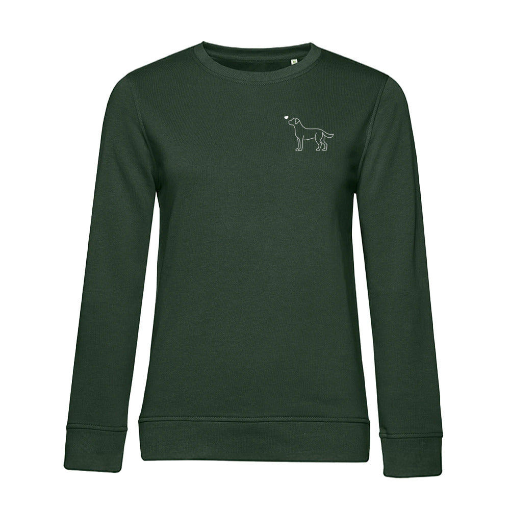Labrador mit Herz – Bio-Sweatshirt für Damen