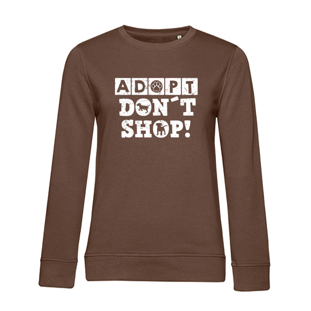 Adopt Don't Shop – Bio-Sweatshirt für Damen
