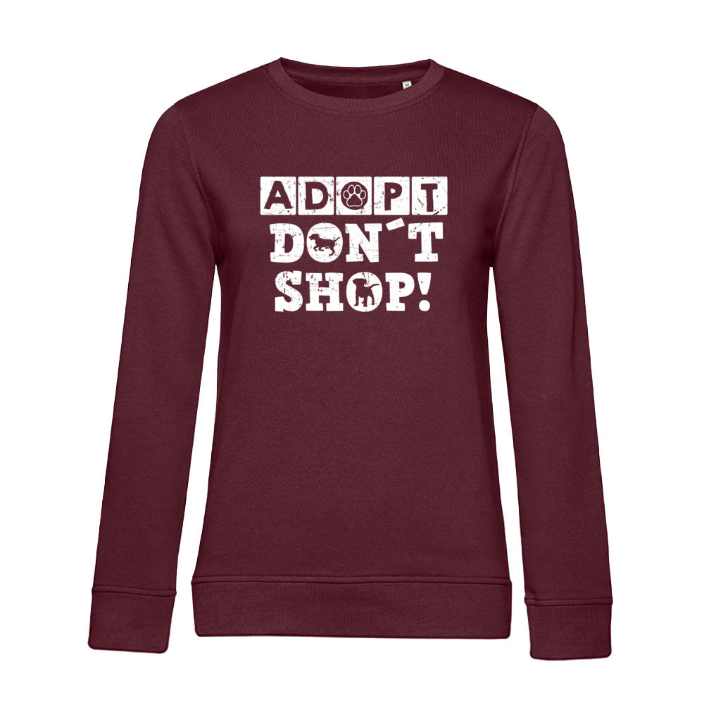 Adopt Don't Shop – Bio-Sweatshirt für Damen