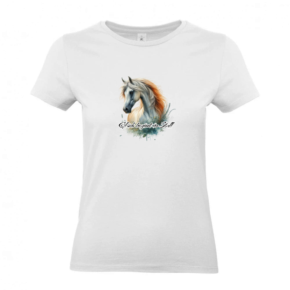 Glück beginnt im Stall - T-Shirt für Damen