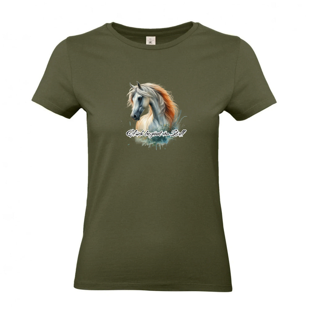 Glück beginnt im Stall - T-Shirt für Damen